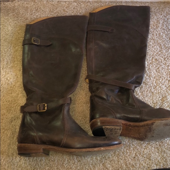 Frye Tall Brown Boots SZ 8 - Picture 2 of 8